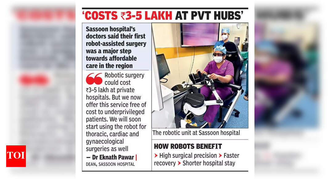 ससून डॉक्स प्रथम रोबोटिक शस्त्रक्रिया करतात, विनामूल्य