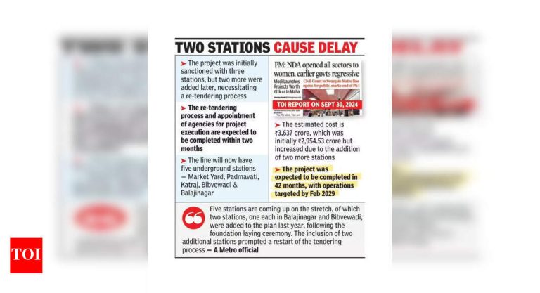 एक वर्षानंतर, स्वारगेट-कटराज मेट्रो अजूनही पाइपलाइनमध्ये काम करतात